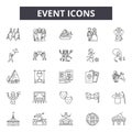 Event line icons, signs, vector set, outline illustration concept Royalty Free Stock Photo