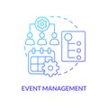 Event management blue gradient concept icon Royalty Free Stock Photo