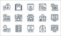 event management line icons. linear set. quality vector line set such as gift shop, event, event planner, invitation, guest list,