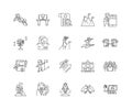 Event management line icons, signs, vector set, outline illustration concept Royalty Free Stock Photo