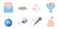 Event Organisation icons in set collection for design