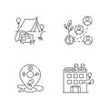 Event organization pixel perfect linear icons set