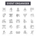 Event organizer line icons, signs, vector set, outline illustration concept Royalty Free Stock Photo