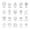 Event and party line icons set for wedding, birthday or corporate entertainment service Royalty Free Stock Photo