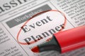 Event Planner Job Vacancy. 3D.