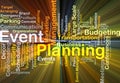 Event planning background concept glowing