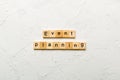 Event planning word written on wood block. Event planning text on table, concept Royalty Free Stock Photo