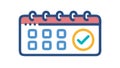 Event Scheduling Calendar Icon, vector design Generative AI Royalty Free Stock Photo