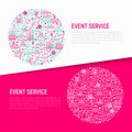 Event services concept in circle