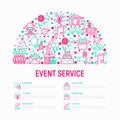 Event services concept in half circle