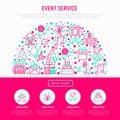 Event services concept in half circle