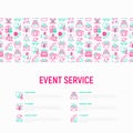 Event services concept with thin line icons