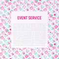 Event services concept with thin line icons