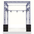 Event stage steel construction with speaker on white