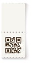 Event ticket with qr code. Realistic paper mockup