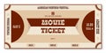 Event ticket template in brown and beige colors Royalty Free Stock Photo