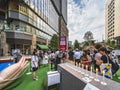 Event for the Tokyo Olympic Games in 2020. Passers-by could test Karate candle to rediscover the limits exceeded by athletes