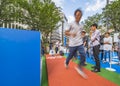 Event for the Tokyo Olympic Games in 2020. Passers-by could test 0m running sports disciplines to rediscover the limits exceeded