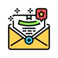 event triggered email color icon vector illustration