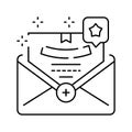 event triggered email line icon vector illustration