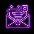 event triggered email neon glow icon illustration