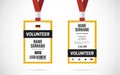 Event volunteer id card set vector design illustration
