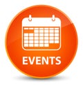 Events (calendar icon) elegant orange round button Royalty Free Stock Photo