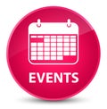 Events (calendar icon) elegant pink round button Royalty Free Stock Photo