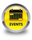 Events (calendar icon) glossy yellow round button Royalty Free Stock Photo