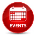 Events (calendar icon) elegant red round button Royalty Free Stock Photo