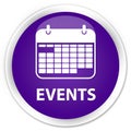 Events (calendar icon) premium purple round button Royalty Free Stock Photo