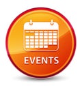 Events (calendar icon) special glassy orange round button Royalty Free Stock Photo