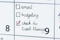 Events calendar reminder macro shot