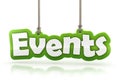 Events green word text on white background Royalty Free Stock Photo