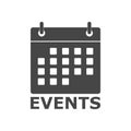 Events icon calendar icon, simple vector icon