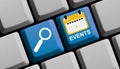 Events online - Blue keyboard