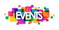 EVENTS colorful overlapping squares banner Royalty Free Stock Photo