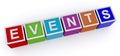 Events word block Royalty Free Stock Photo