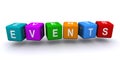 Events word block on white Royalty Free Stock Photo