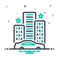 Mix icon for Eventually, hotel and building Royalty Free Stock Photo