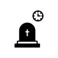 Black solid icon for Eventually, lastly and graveyard Royalty Free Stock Photo
