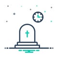 Mix icon for Eventually, lastly and graveyard Royalty Free Stock Photo