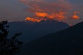 Sunset in the Himalayas Everest Base Camp Trekking Solukhumbu Nepal Royalty Free Stock Photo