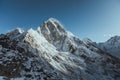 Everest base camp trekking. high mountains in Nepal. high altitude landscape