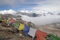 Everest base camp trekking Nepal scenics view of Himalaya mountain range at Renjo la pass Royalty Free Stock Photo