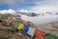 Everest base camp trekking Nepal scenics view of Himalaya mountain range at Renjo la pass Royalty Free Stock Photo