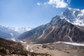 Everest base camp trekking path in Dingboche area, Nepal Royalty Free Stock Photo