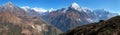 Everest, Lhotse, Ama Dablam and Namche Bazar from Kongde Royalty Free Stock Photo