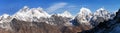 Everest, Lhotse and Makalu, Nepal Himalayas mountains Royalty Free Stock Photo