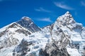 Everest and Lhotse mountain peaks